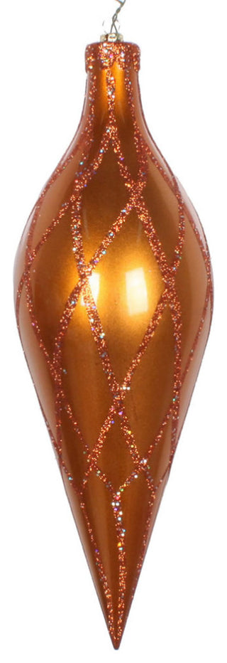 12" Copper Glitter Net Finial