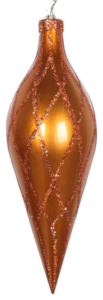 12" Copper Glitter Net Finial