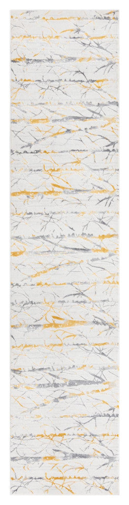 Unique Loom Anne Finsbury Rug, Yellow and Gray, 2'7"x12'