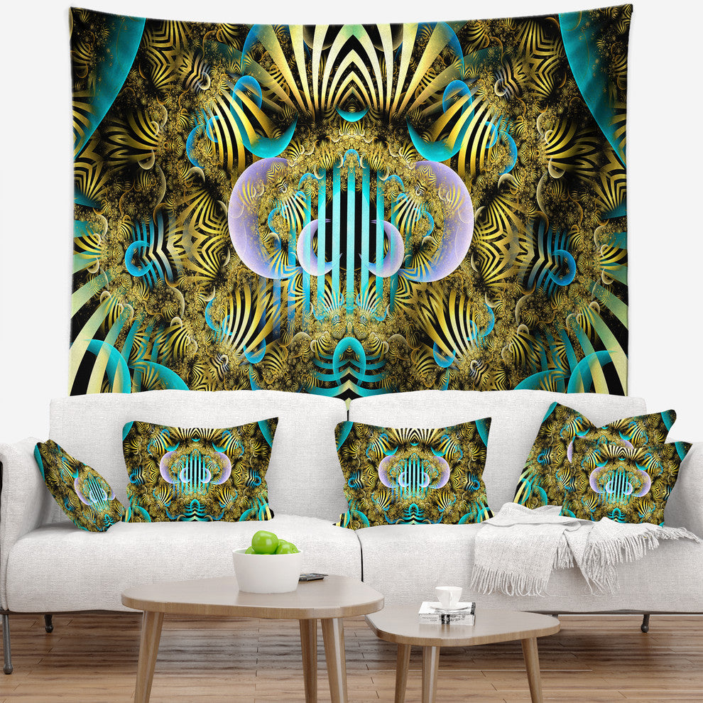 Magical Fairy Pattern Brown Abstract Wall Tapestry, 92"x78"