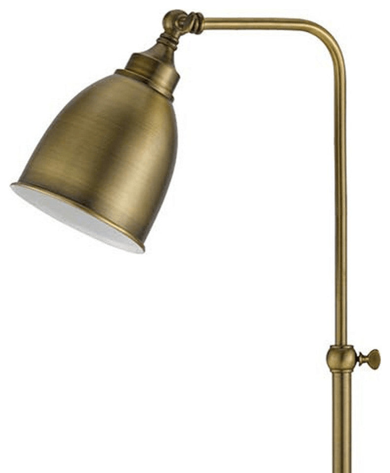 62" Bronze Adjustable Traditional Shaped Floor Lamp With Bronze Dome Shade