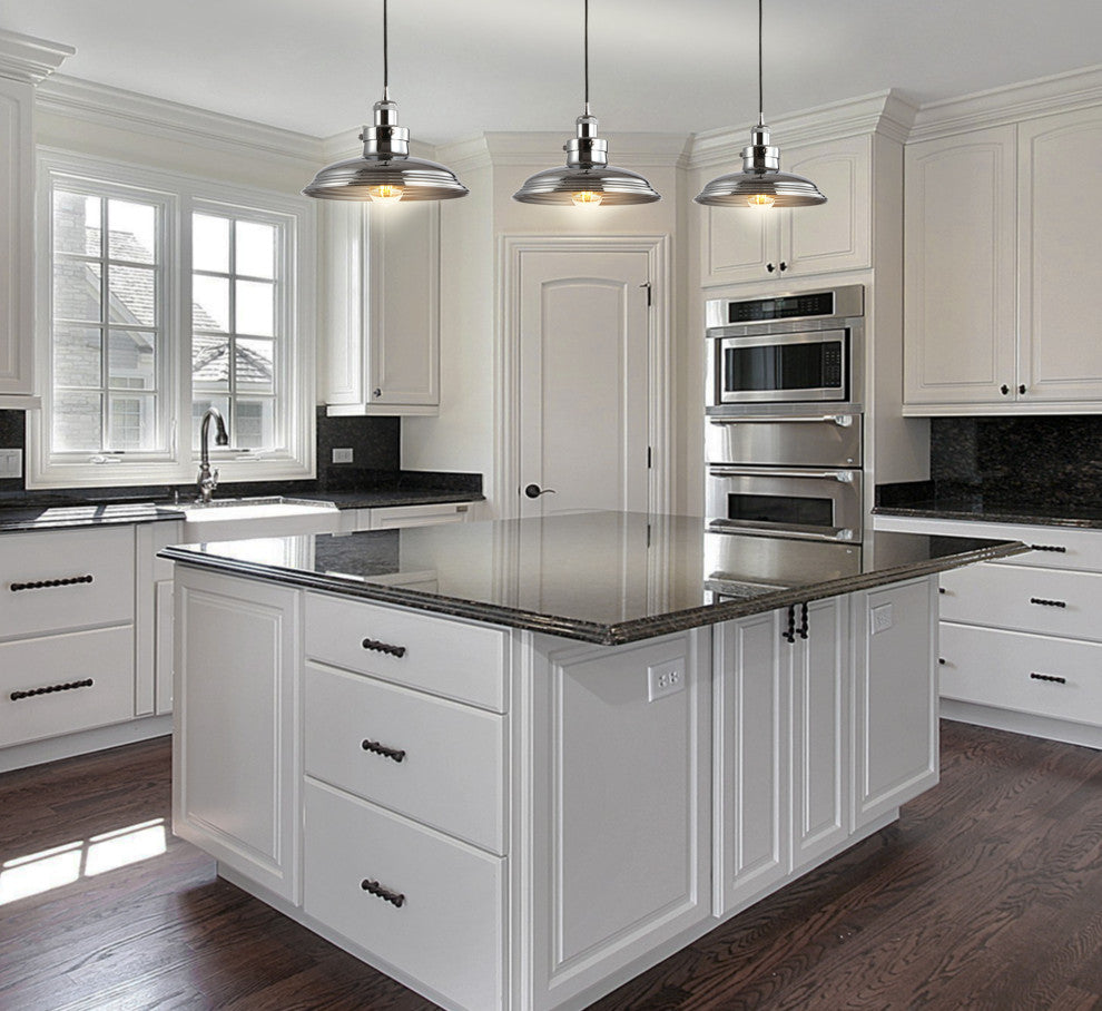 Felix 11" Adjustable Industrial Metal LED Pendant, Chrome