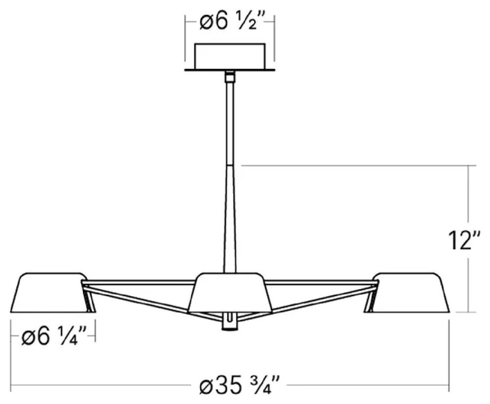 Sonneman 2033.25 Ray 36"W LED Round Chandelier - Satin Black