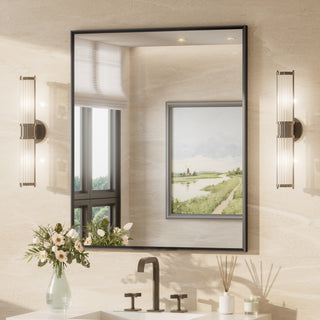 Hollywood Vanity Mirror, Lights,3 Color Lighting Modes, Memory, Black, 23x18