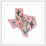 "Pink Texas" Framed Painting Print, 12x12