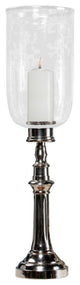 Column Hurricane With Clear Glass and Rim, Nickel