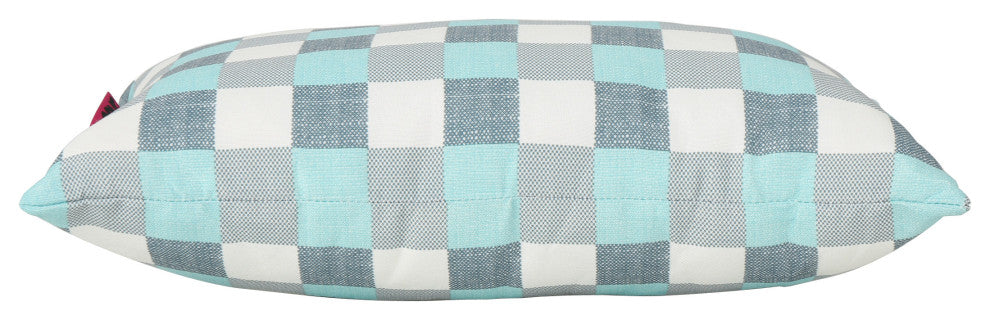 GDF Studio Raylan Indoor Rectangular Throw Pillow, Blue/White Plaid, Single