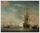 "English Warship Firing a Salute, 1690" Paper Art, 18"x15.12"