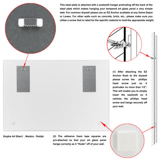 "Tiffany Delivery" Frameless Free Floating Tempered Glass Panel Graphic Wall Art