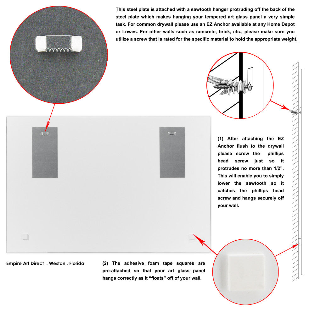 "Tiffany Delivery" Frameless Free Floating Tempered Glass Panel Graphic Wall Art