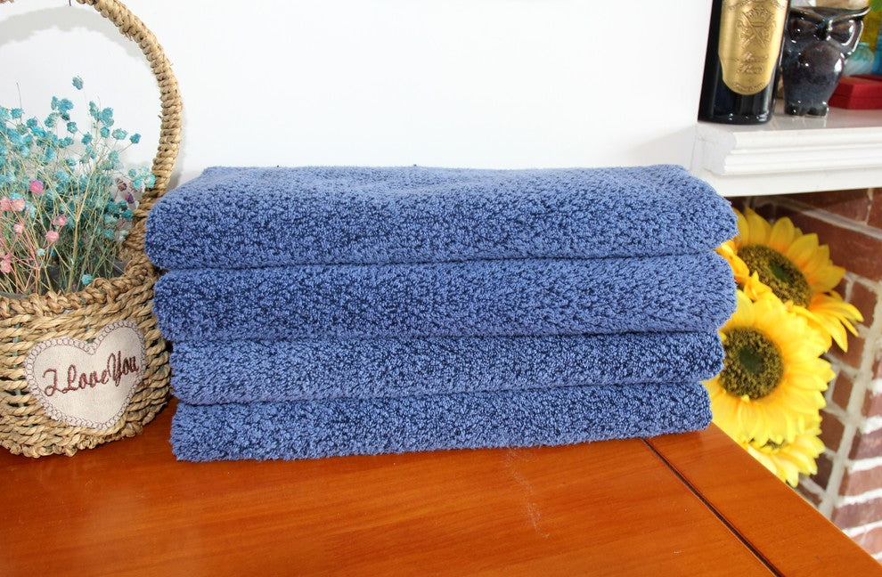 Everplush Diamond Jacquard Bath Sheet Towel Set, Set of 2, Navy Blue