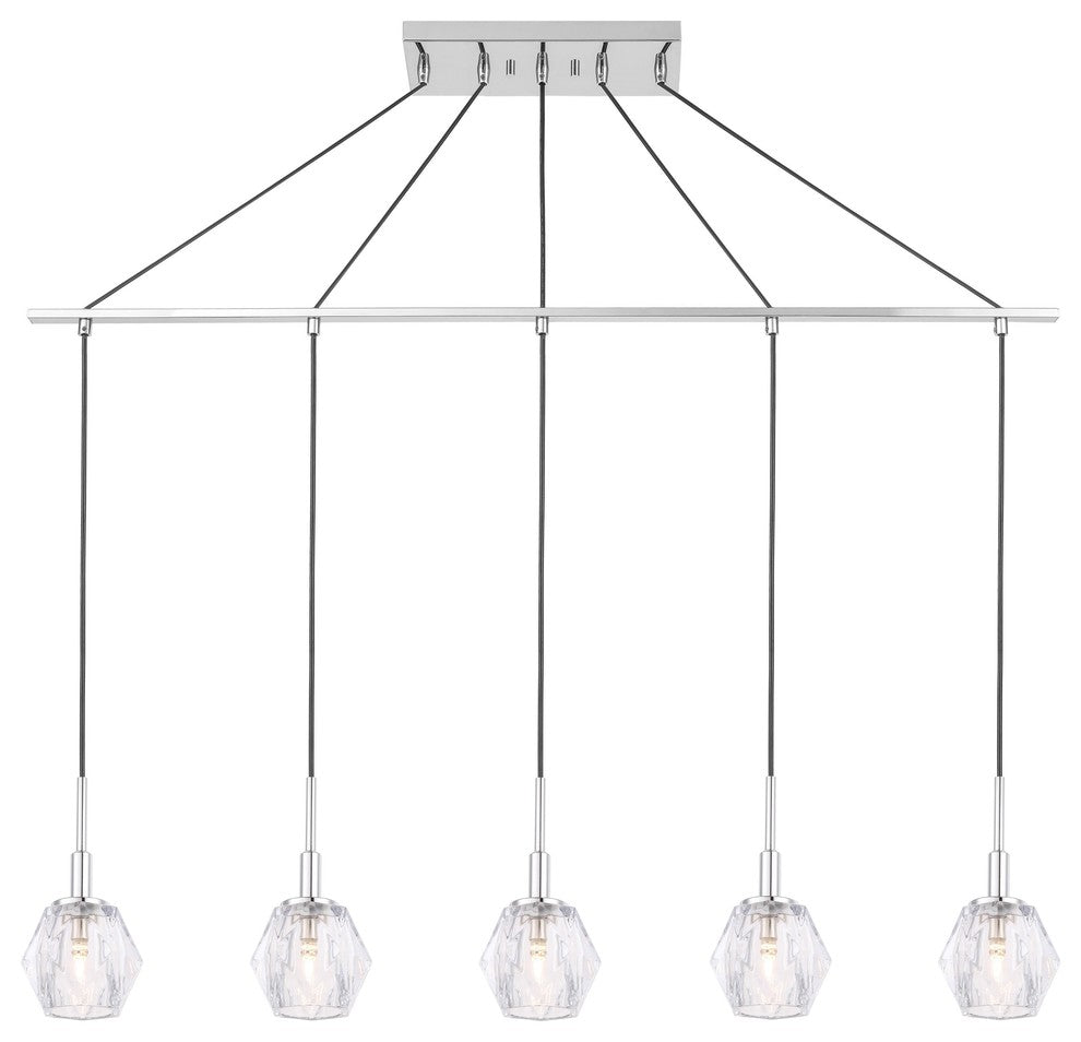 Woodbridge Lighting Jewel 5-Light Linear Pendant, Chrome, LED G9