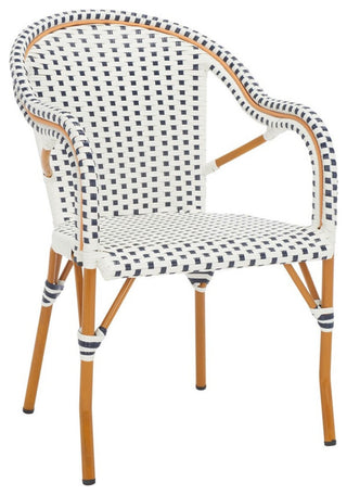 Safavieh Outdoor California Armchair, White/Navy