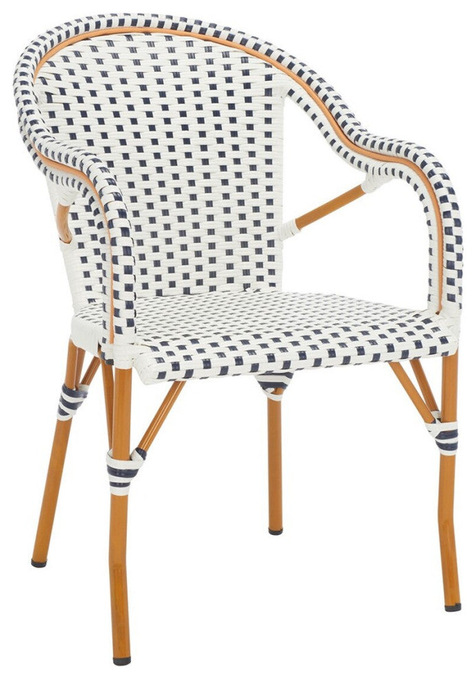 Safavieh Outdoor California Armchair, White/Navy