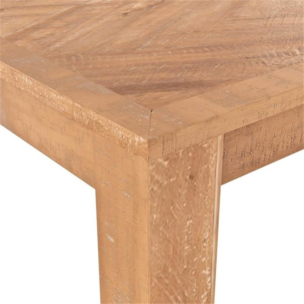 Alpine Furniture Aiden Wood Fixed Top Dining Table in Weathered Natural (Brown)