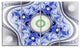Blue on White Pattern with Circles, Abstract Canvas Wall Art, 48"x28", 4 Panels