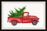 "Rustic Red Pine Truck" Framed Painting Print, 12x8
