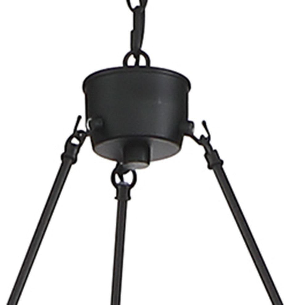 Farmhouse Vintage 6-Light Chandelier, Classic Black