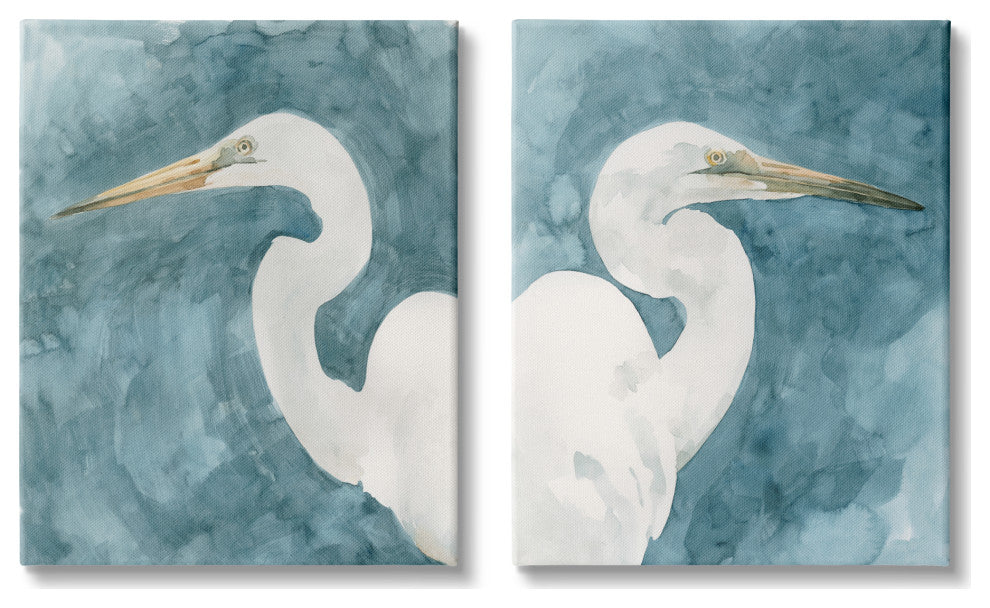 Nautical Cranes Bird Portraits Abstract Blue Sky,16 x 20