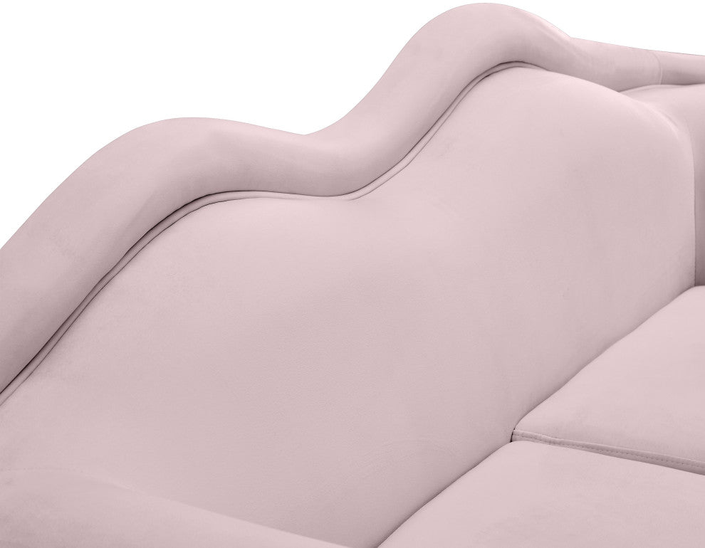 Lips Velvet Upholstered Sofa, Pink