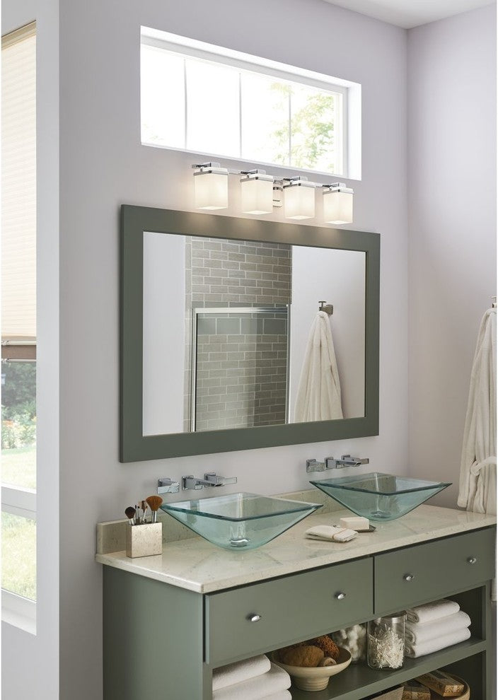 Progress Lighting P2196-09 Metric 4-Light Bath, Brushed Nickel, Polished Chrome
