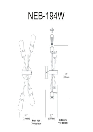 4 Light Wall Sconce, Espresso Finish