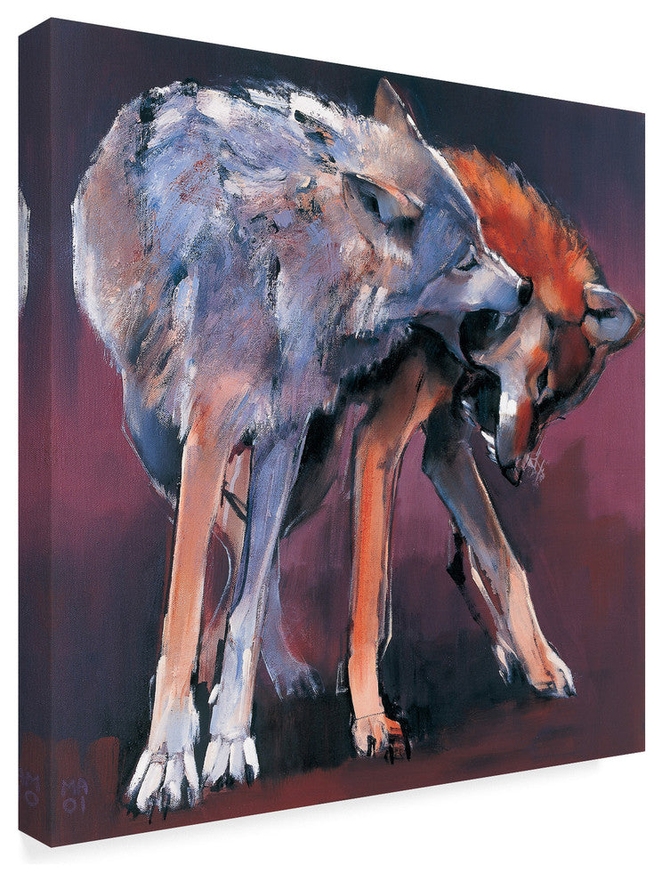 Mark Adlington ''Two Wolves'' Canvas Art, 24"x24"