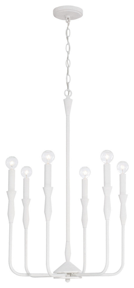 Capital Lighting 450361 Paloma 6 Light 20"W Candle Style - Textured Black