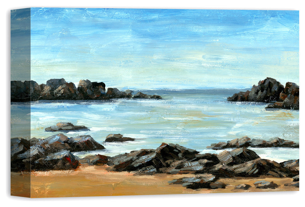 Rocky Beach Landscape 12x18 Canvas Wall Art