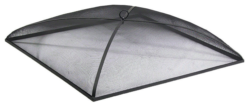 Sunnydaze Square Fire Pit Spark Screen Black Steel Mesh Cover, 36"