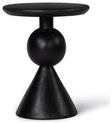 Kebab Solid Wood Side Table - Charcoal