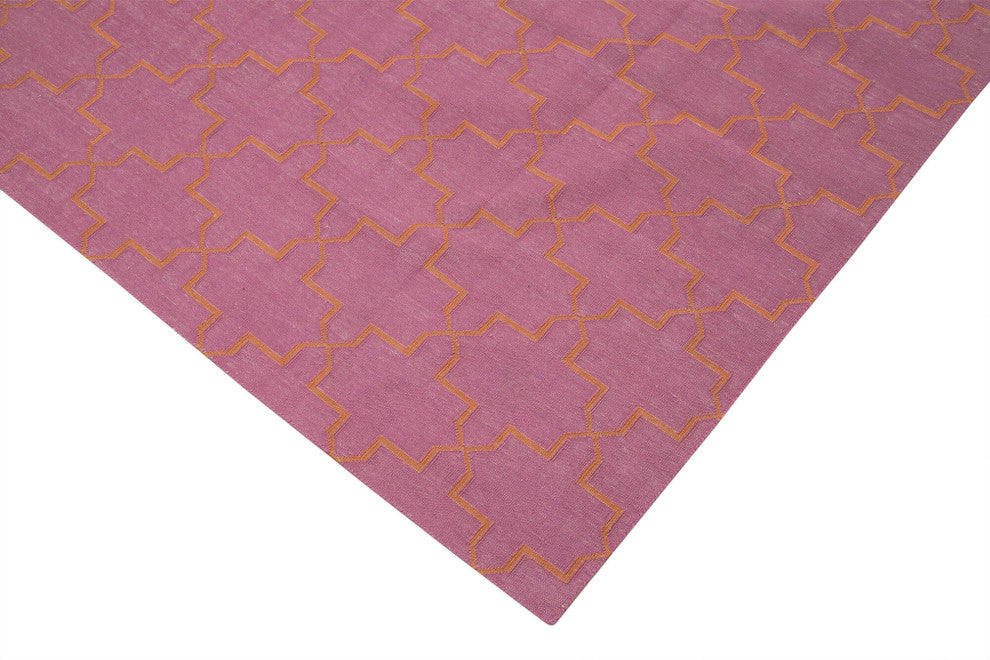 Rug N Carpet - Handmade Wool 9' 1'' x 11' 9'' Flatweave Dhurrie Kilim Rug