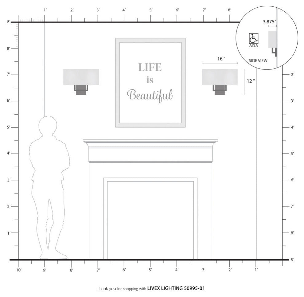 Pierson 2 Light Antique Brass ADA Sconce