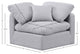 Indulge Upholstered Modular Chair, Grey, Down Stuffed Linen Textured Fabric, Corner Chair