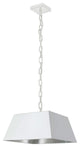 1 Light Small White Milano Pendant White/Silver Shade