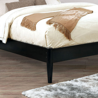 Furniture of America Belkor Solid Wood Queen Platform Bed in Black