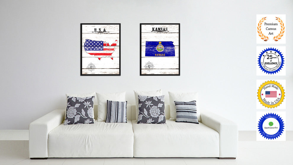 Kansas State Flag Canvas, 13"x17"