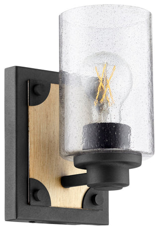 Quorum 5143-1-69 One Light Wall Mount, Black w Driftwood finish Finish