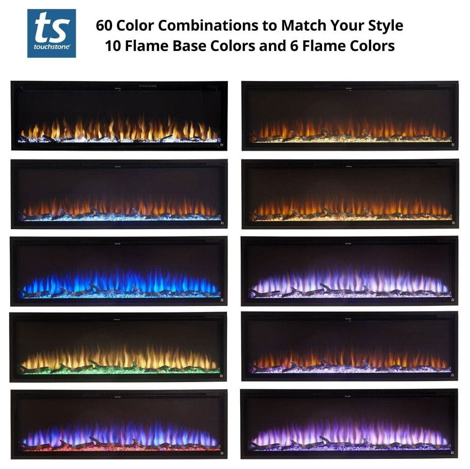 Touchstone Sideline Elite 50" Electric Fireplace With White Mantel