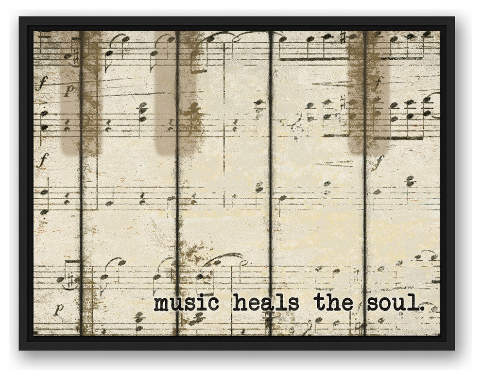 Piano Keys Music  18x24 Black Floating Framed Canvas