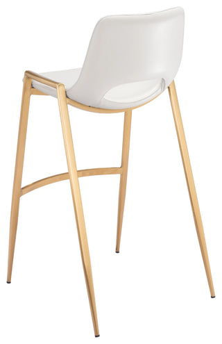 Desi Barstool (Set of 2) White & Gold