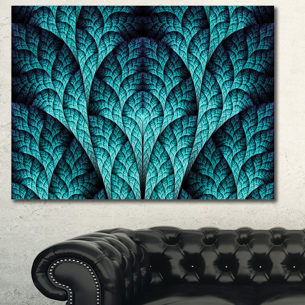 Blue Exotic Biological Organism, Oversized Abstract Canvas Art Print, 60x40