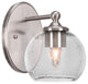 Capri 1-Light Wall Sconce, Brushed Nickel/Clear Bubble
