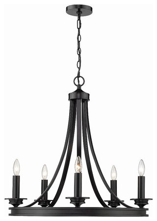 Chandelier 5 Light Steel in Variety of style - 26 Inches high by 27.5 Inches