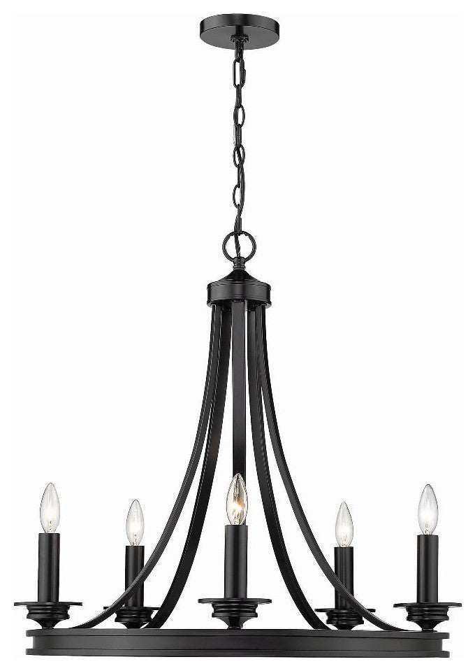 Chandelier 5 Light Steel in Variety of style - 26 Inches high by 27.5 Inches
