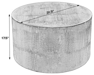 Tundra 31.5" W Round Stainless Steel Coffee Table