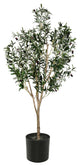 Vickerman 72" Artificial Green Olive Tree in Black Planters Pot