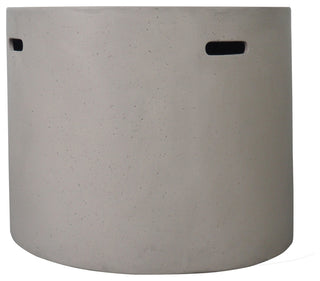 GDF Studio Leo Outdoor 31" Round Light Weight Concrete Gas Burning Fire Pit, Light Gray