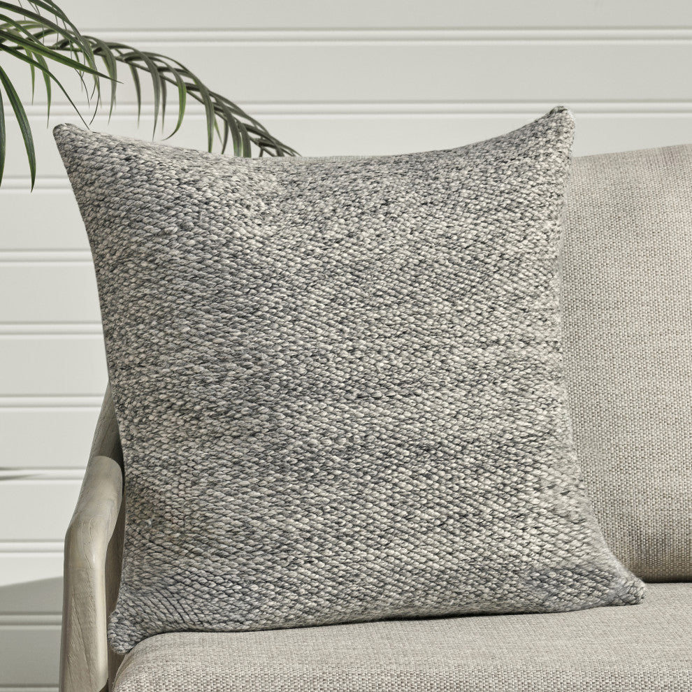 Stella Recycled Fabric Fabric Throw Pillow by Kosas Home, Gray, 26x26