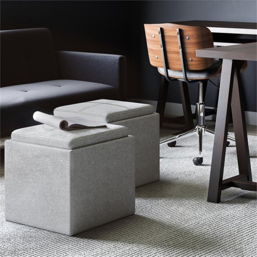 Rockwood Cube Storage Ottoman With Tray